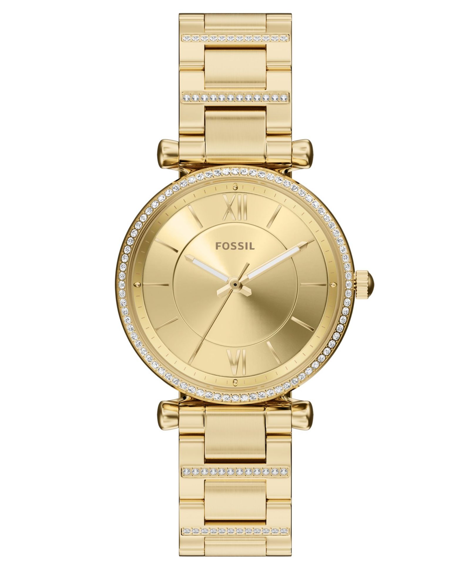 Женские золотистые стальные часы Fossil Carlie, 35mm