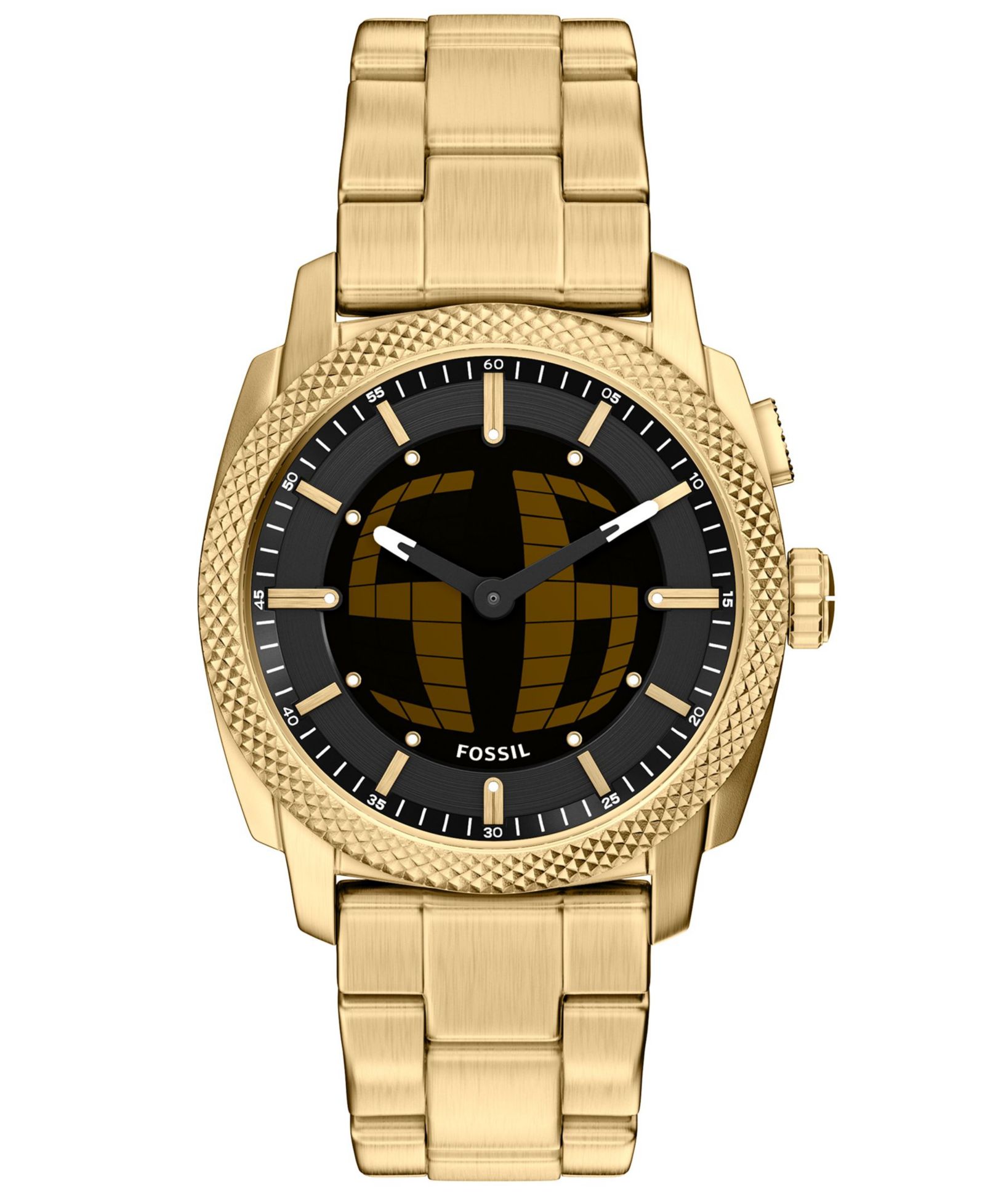 Часы Fossil Men's Machine Big Tic Gold-Tone Stainless Steel, 41mm