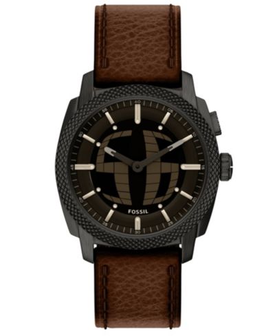 Fossil Men's Machine Big Tic Brown Leather Watch, 41mm
