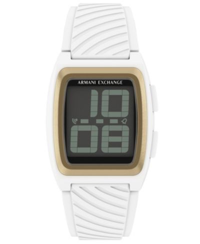Armani Exchange Мужские часы LCD White Silicone, 42mm
