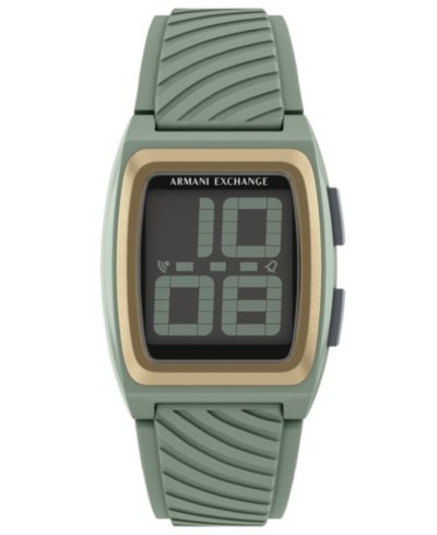 A|X Armani Exchange Мужские часы с зеленым силиконовым ремешком