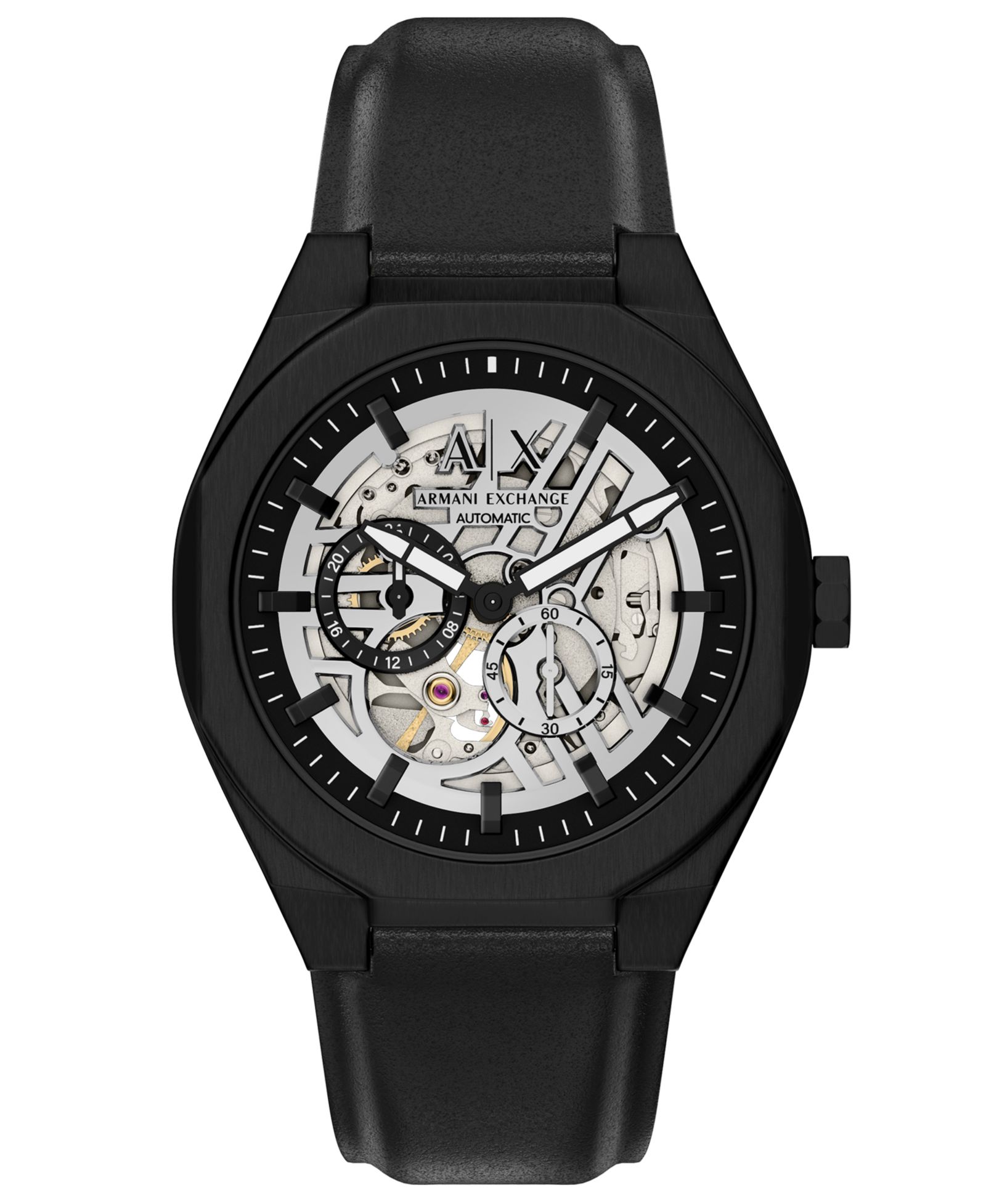 Мужские часы Armani Exchange Sync Automatic Black Leather