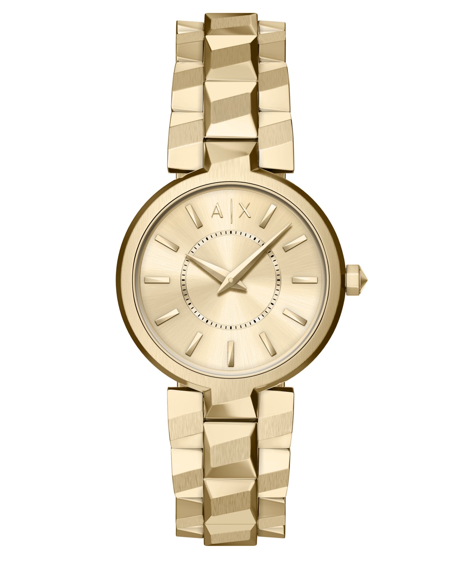 Armani Exchange Women's Audora Two-Hand Gold-Tone Stainless Steel Watch, 34mm
