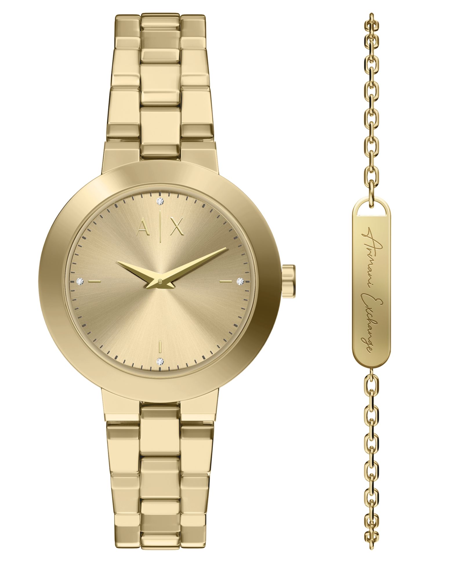 A|X Armani Exchange Женские кварцевые золотые часы из стали 36mm