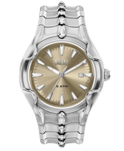 Мужские кварцевые часы Diesel Vert, серебристая нержавеющая сталь, 45mm