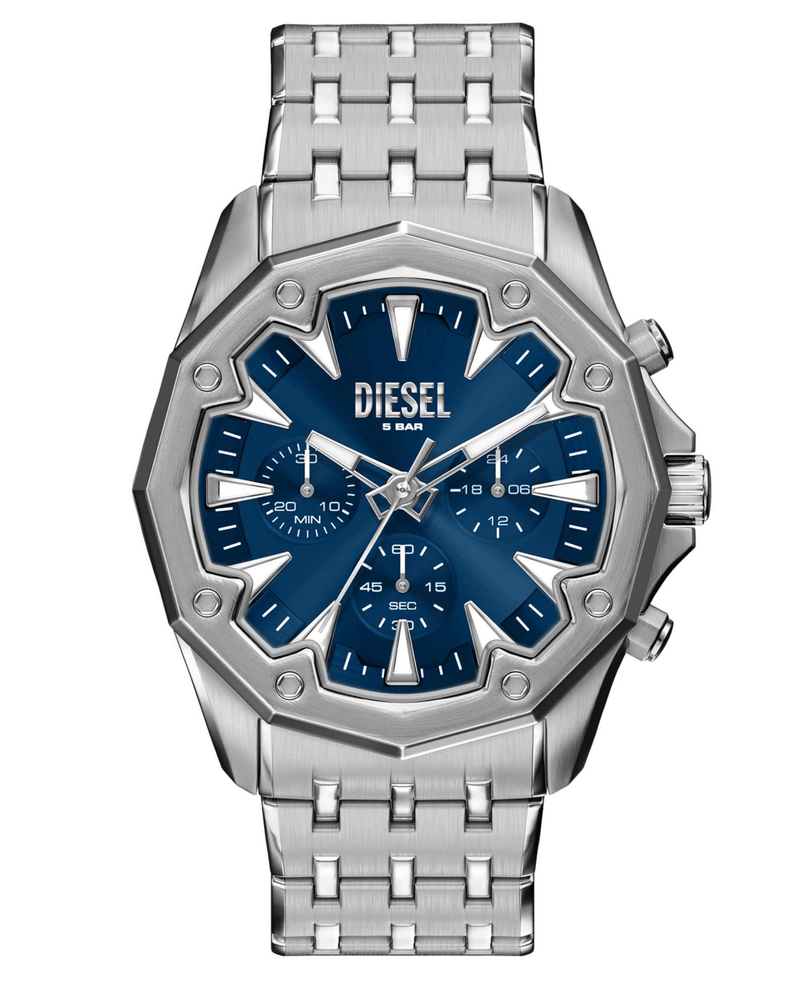 Мужские часы Diesel Stinger Quartz Chronograph Silver Stainless Steel, 46mm