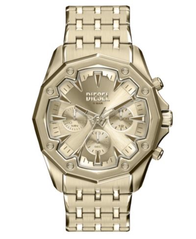 Мужские часы Diesel Men's Stinger Quartz Chronograph Gold Stainless Steel, 46mm