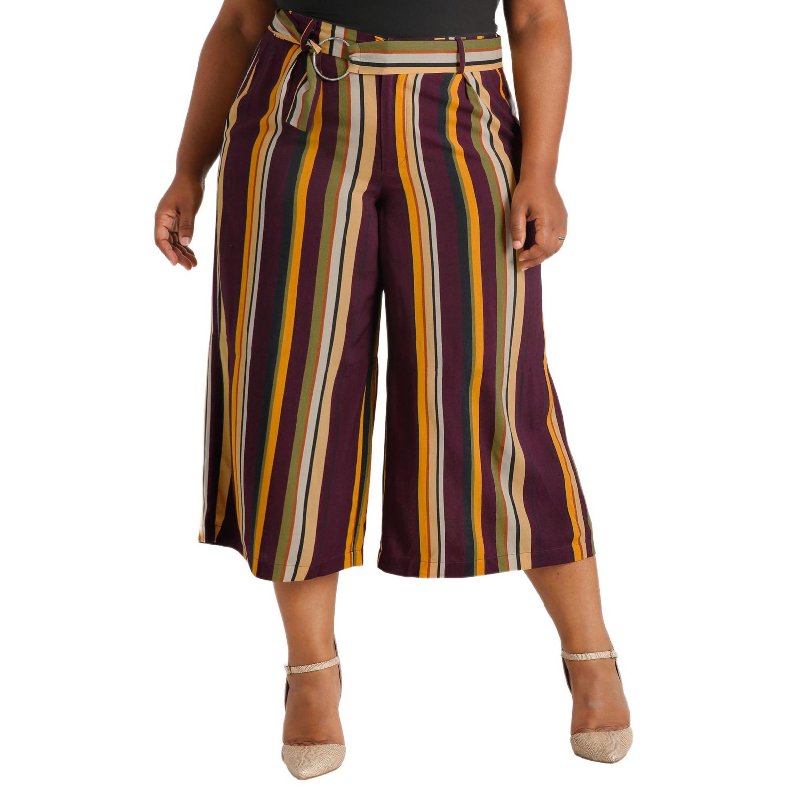 Poetic Justice Women's Cotton French Terry Straight-Leg Pull-On Side-Stripe Pants