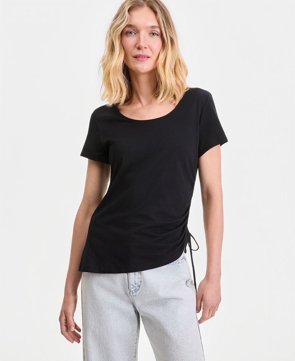 I.N.C. International Concepts Women's Short-Sleeve Side Cinched T-Shirt, Macy's Exclusive
