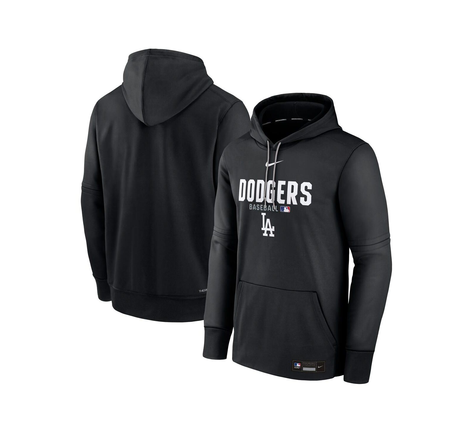 Nike Men's Black Los Angeles Dodgers Authentic Collection Therma-FIT Hoodie