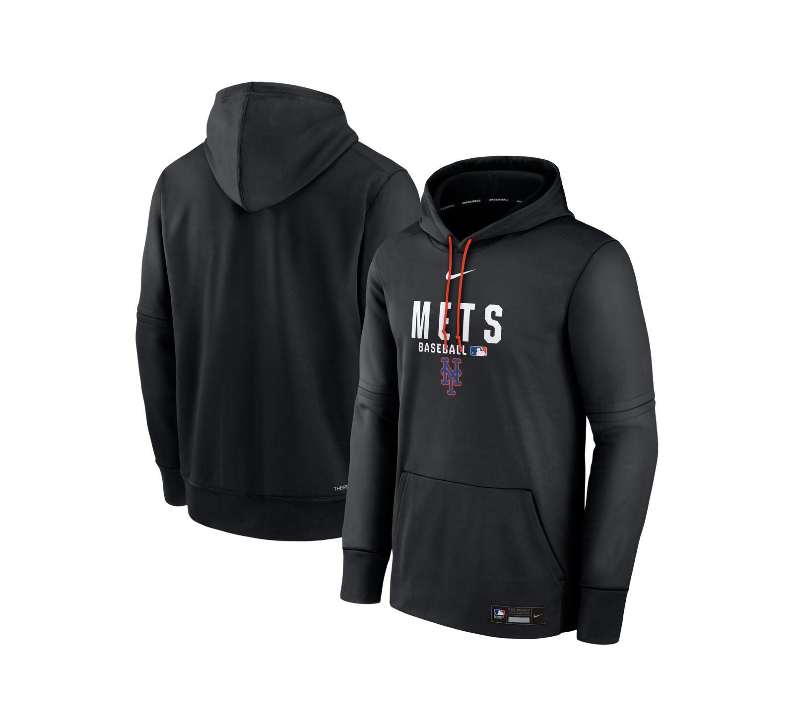 Худи Nike Men's Black New York Mets Authentic Collection Therma-FIT