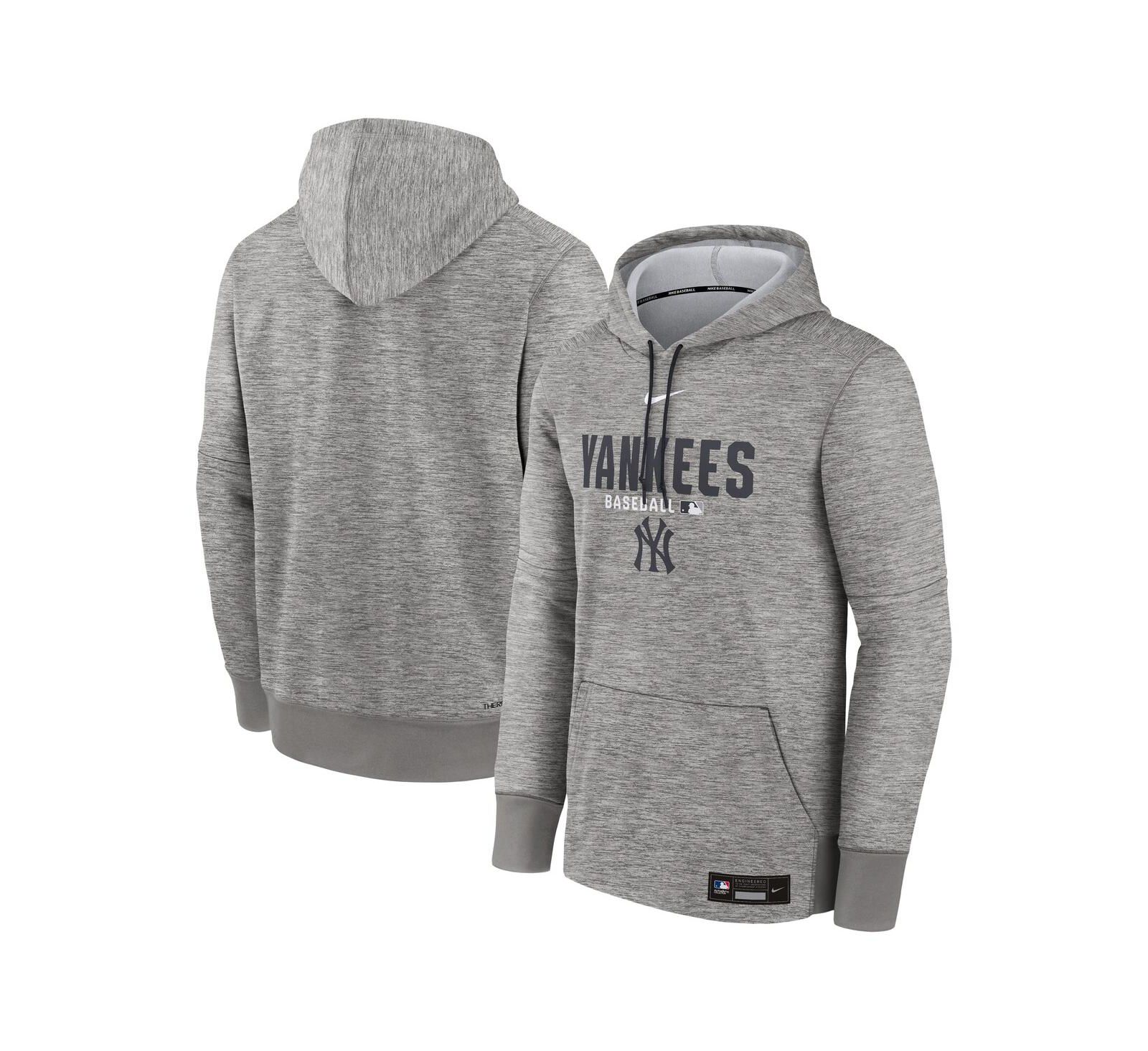 Nike Men's Heather Charcoal New York Yankees Authentic Collection Therma-FIT Hoodie