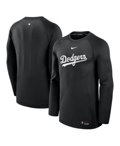 Мужская футболка Nike Black Los Angeles Dodgers Authentic Collection Game Time Raglan Long Sleeve