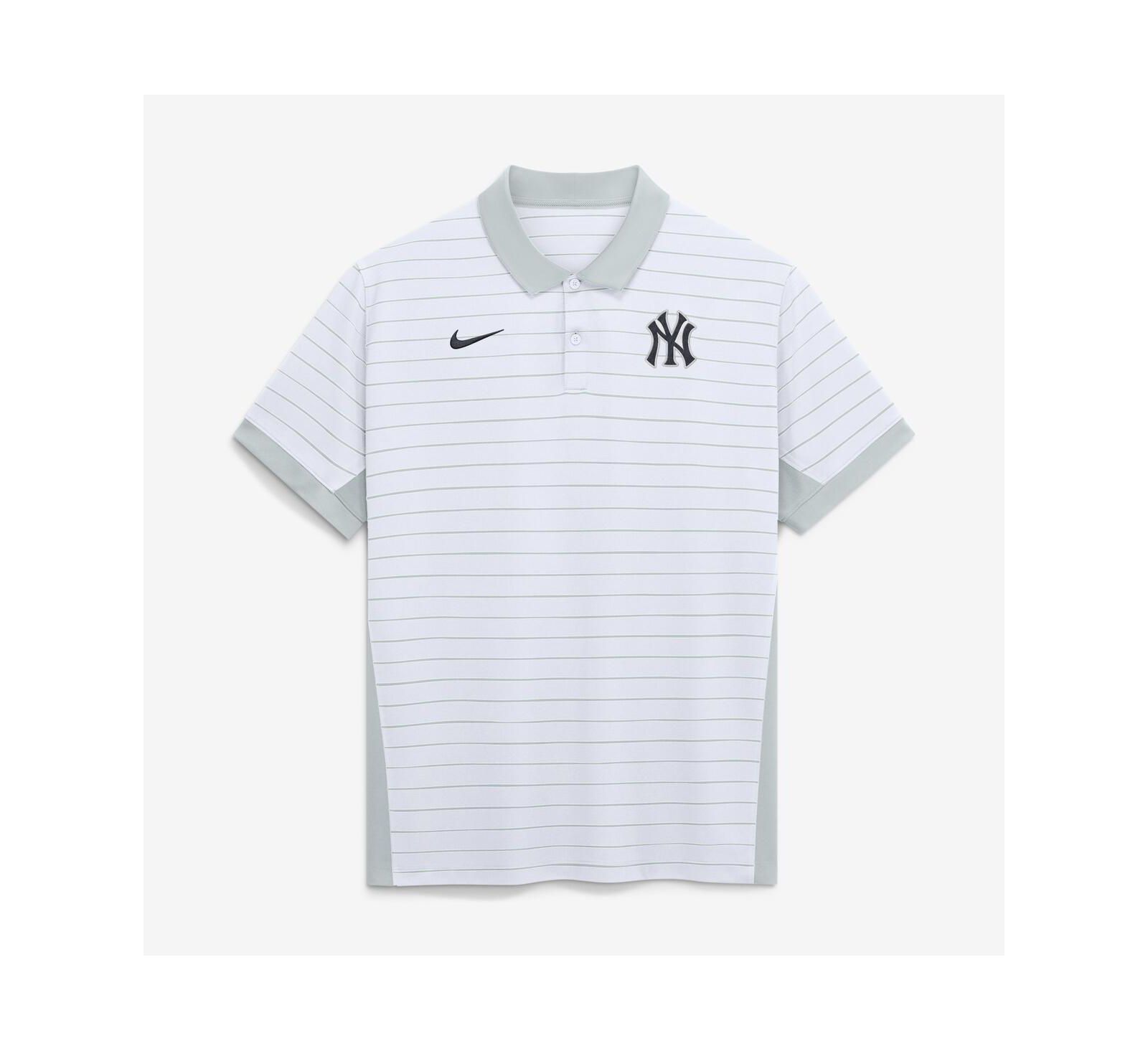 Nike Men's White New York Yankees Authentic Collection Striped Victory Dri-FIT Polo Shirt