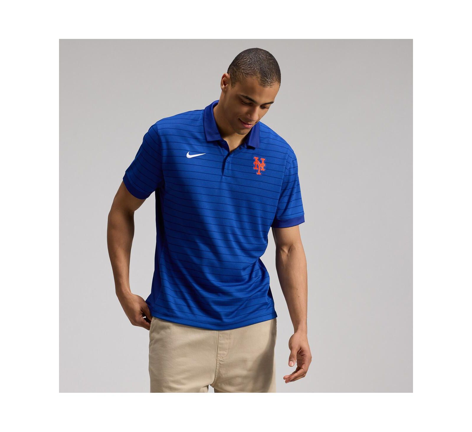 Мужская рубашка Nike Royal New York Mets Authentic Collection Striped Victory Dri-FIT Polo
