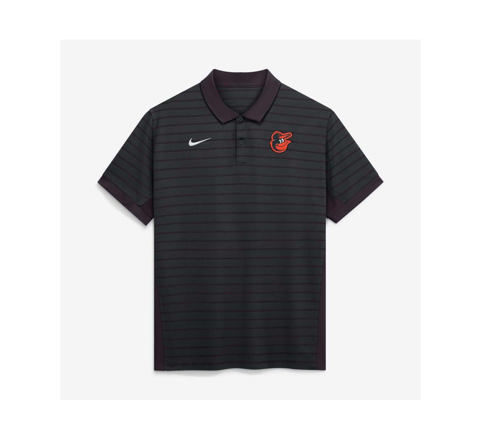 Nike Men's Black Baltimore Orioles Authentic Collection Striped Victory Dri-FIT Polo Shirt