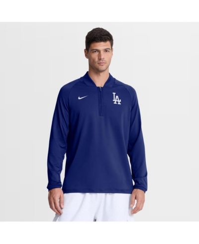 Nike Men's Royal Los Angeles Dodgers Authentic Collection Dri-FIT Raglan Half-Zip Pullover