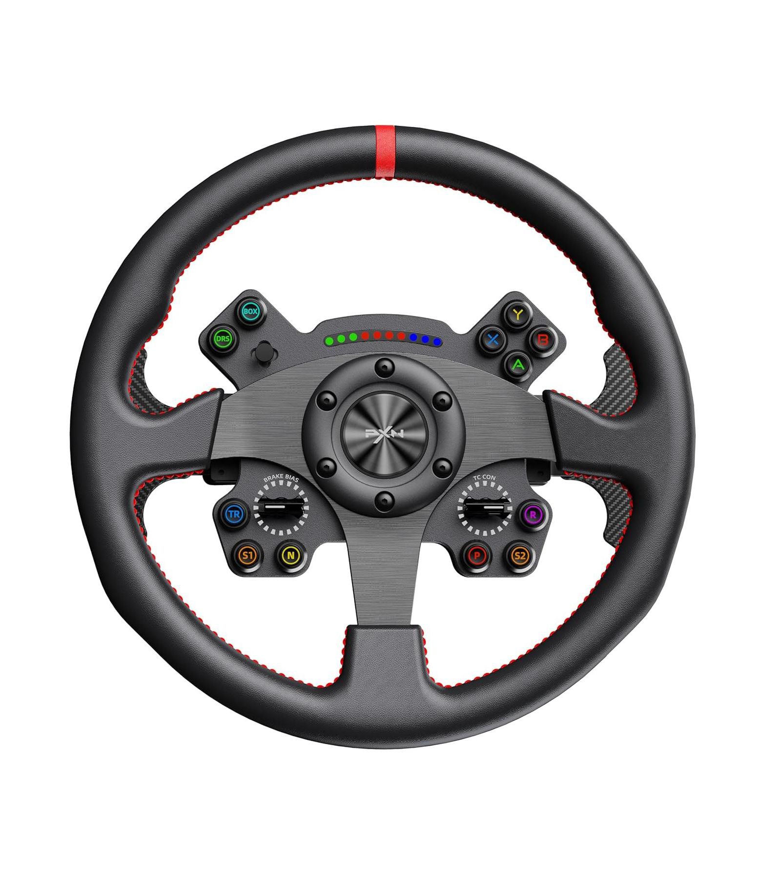 Гоночный руль PXN W CS R2 13-Inch с D1 Quick Release, Hall-Effect Paddles и RGB Rev Lights для PXN VD4/VD6/VD10 Bases