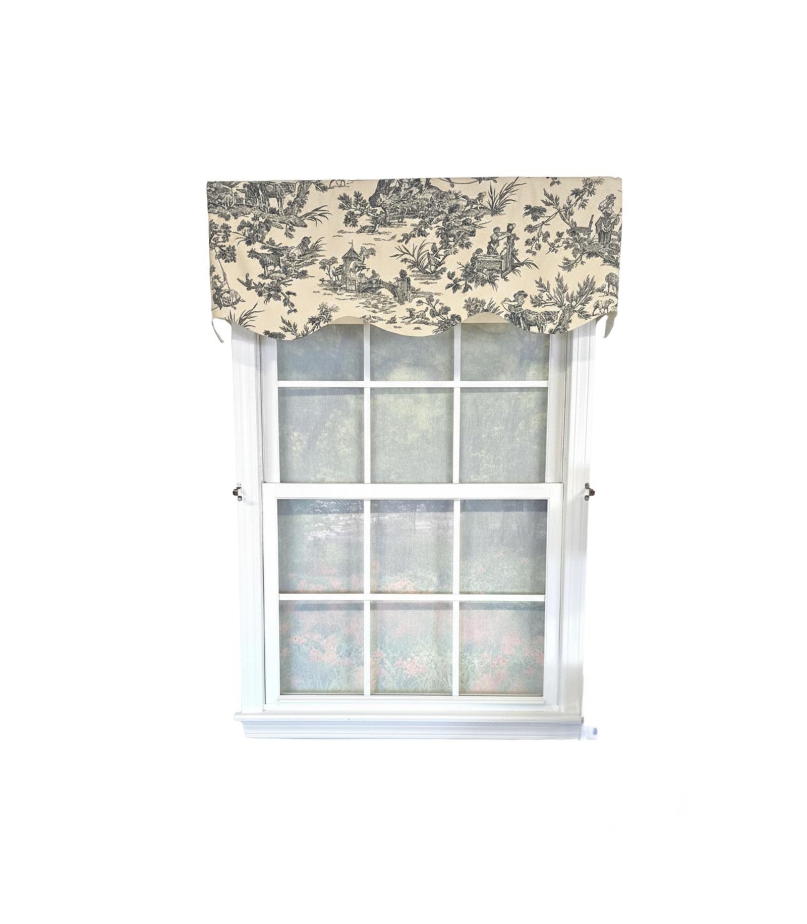 RLF Home Evocative Provance 100% Cotton Rod Pocket Lined Window Valance 50" x 15"