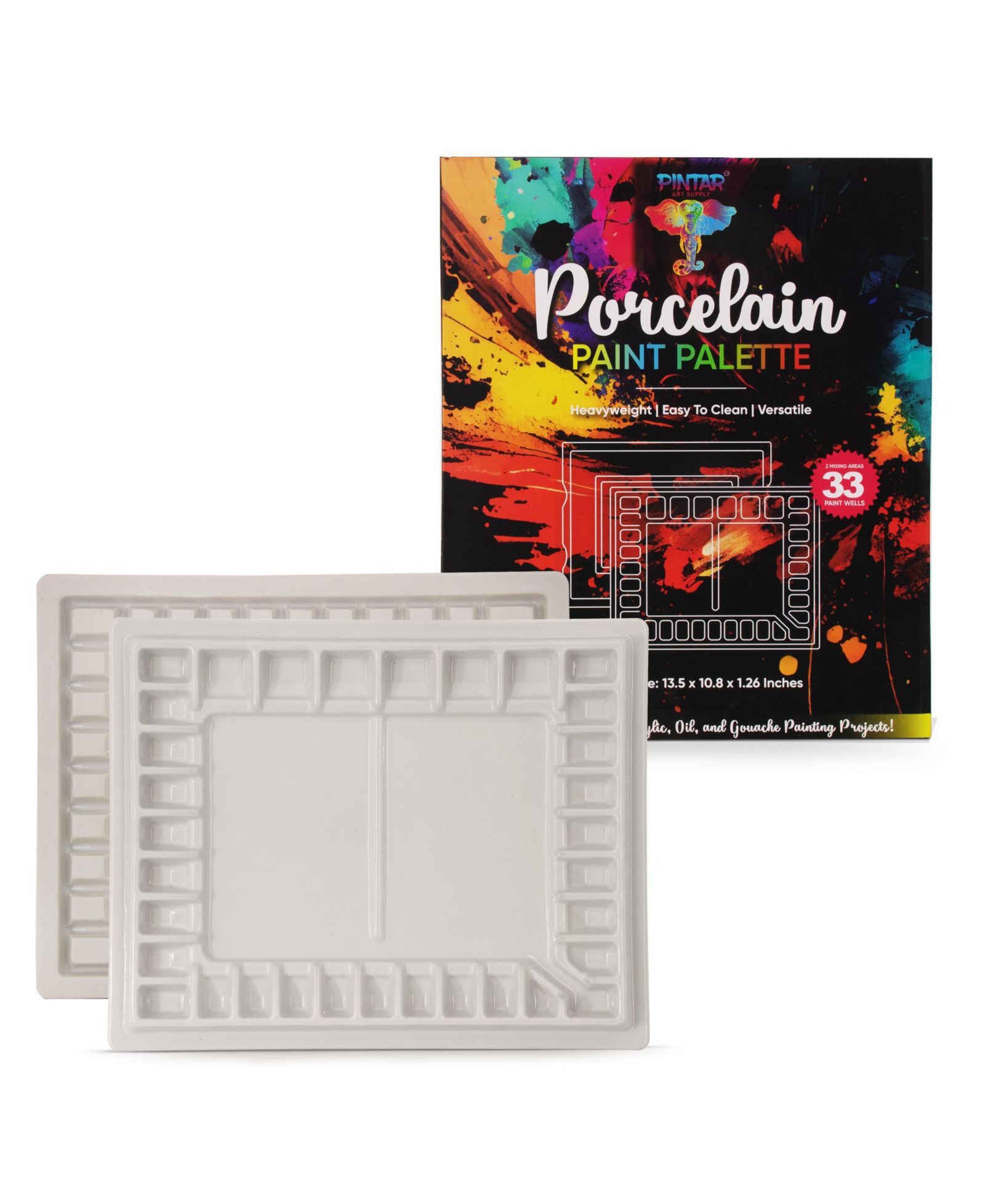 Палитра Pintar Ceramic Watercolor Paint Tray 33-Well Ceramic