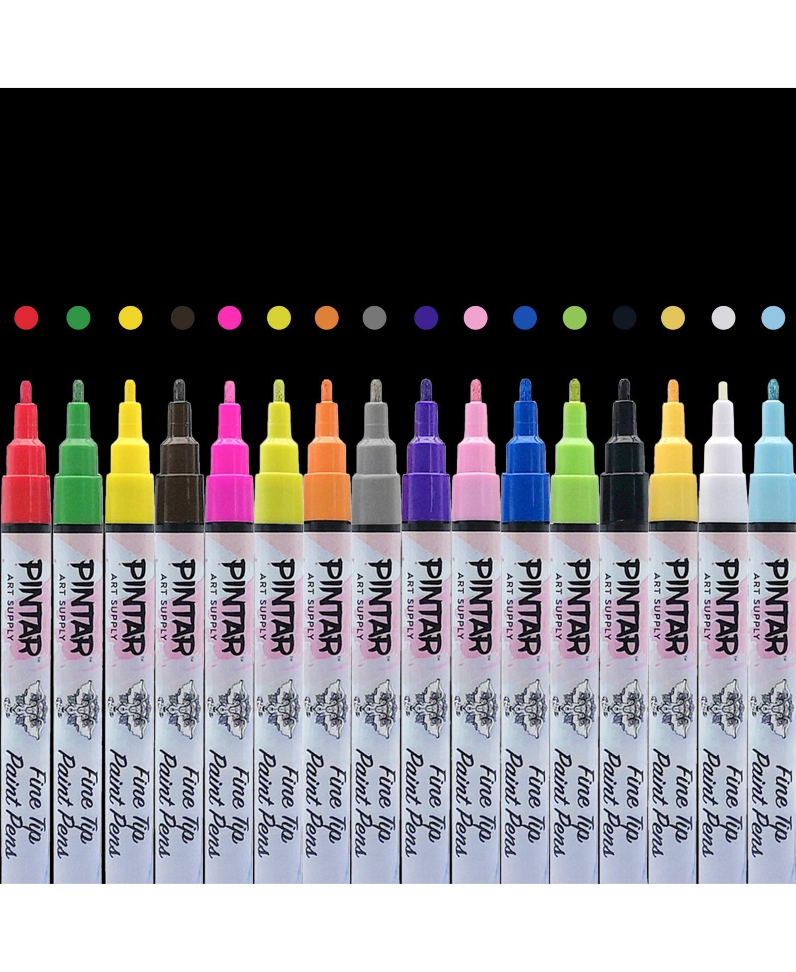 PINTAR Acrylic Paint Markers Set - Fine Tip Paint Pens - Acrylic Markers Paint Pens - Acrylic Paint Pens for Rock Painting