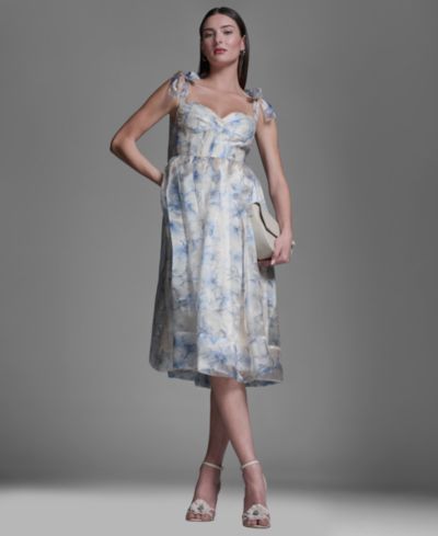 BCBG Women's Organza Corset Midi Dress