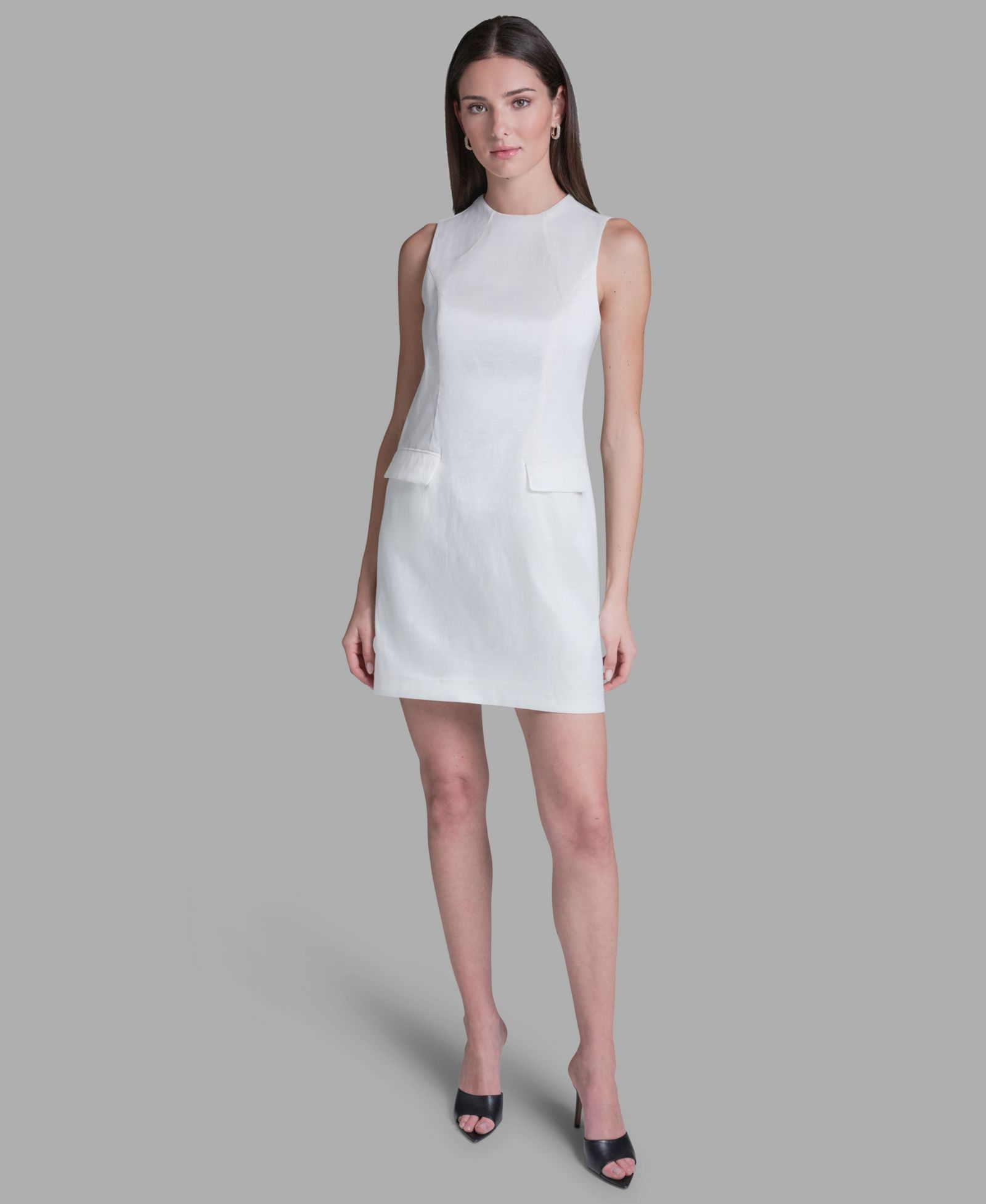 BCBG Женское платье из тафты с воротником-стойкой