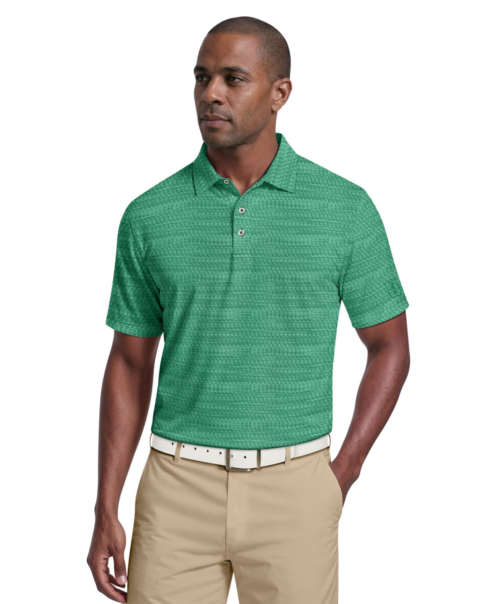PGA TOUR Men's Jacquard Micro Golf Polo Shirt