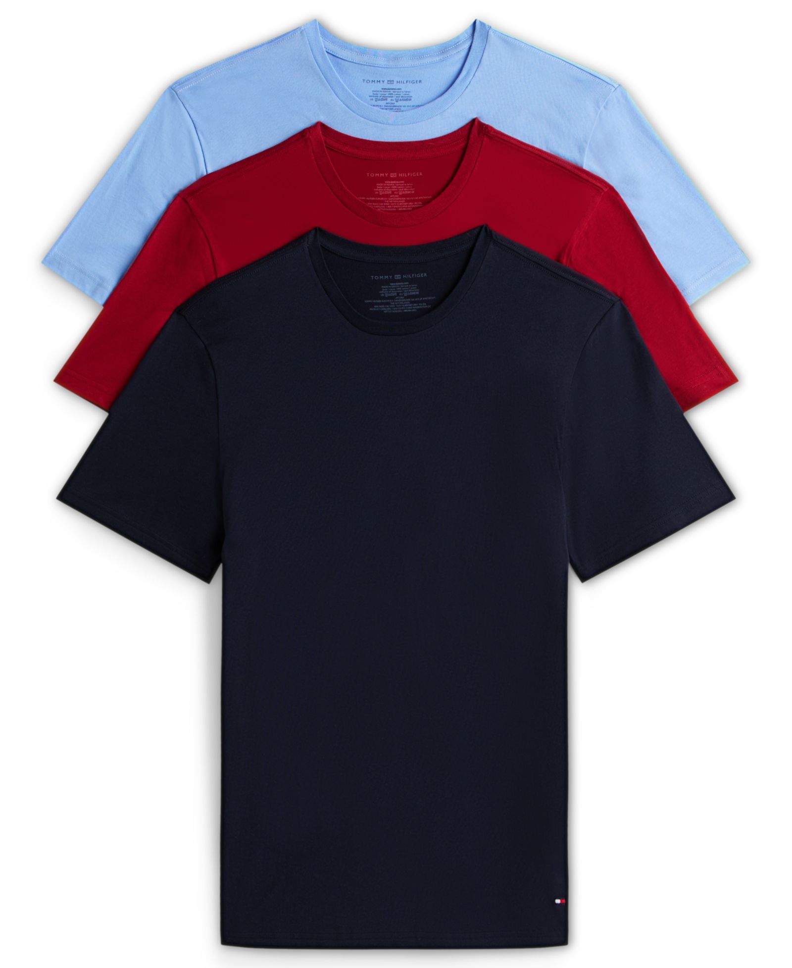 Tommy Hilfiger Men's Cotton Short-Sleeve Crewneck Undershirt, 3-Pack