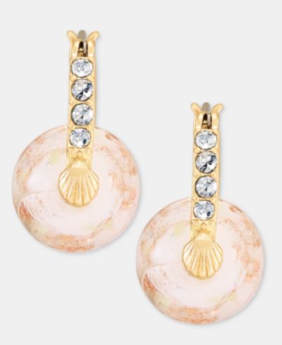 Серьги-кольца lonna & lilly Murano Glass Charm Pavé Hoop