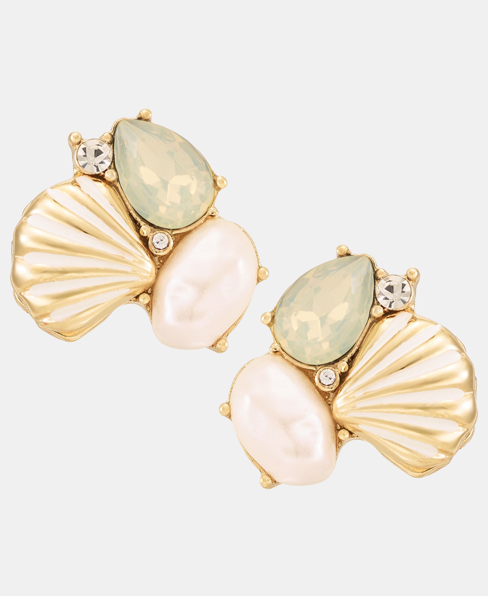 Серьги-гвоздики lonna & lilly Stone Cluster Shell Stud