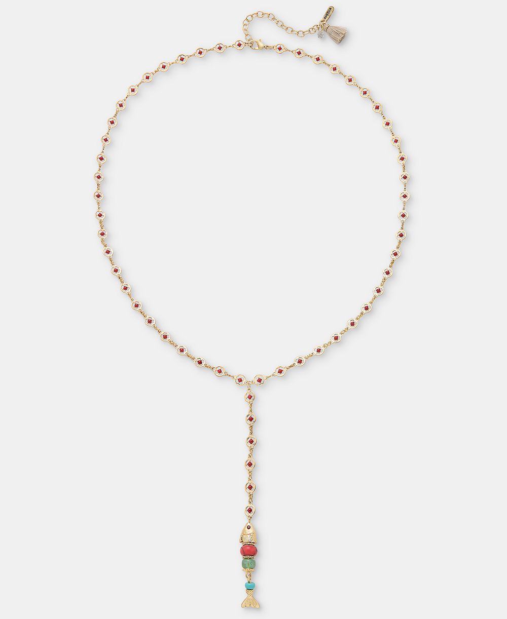 Ожерелье lonna & lilly Bead Fish Lariat, 24" + 3" extender