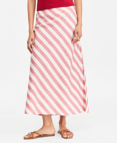 On 34th Женская юбка Stripe Linen Blend Side Slit