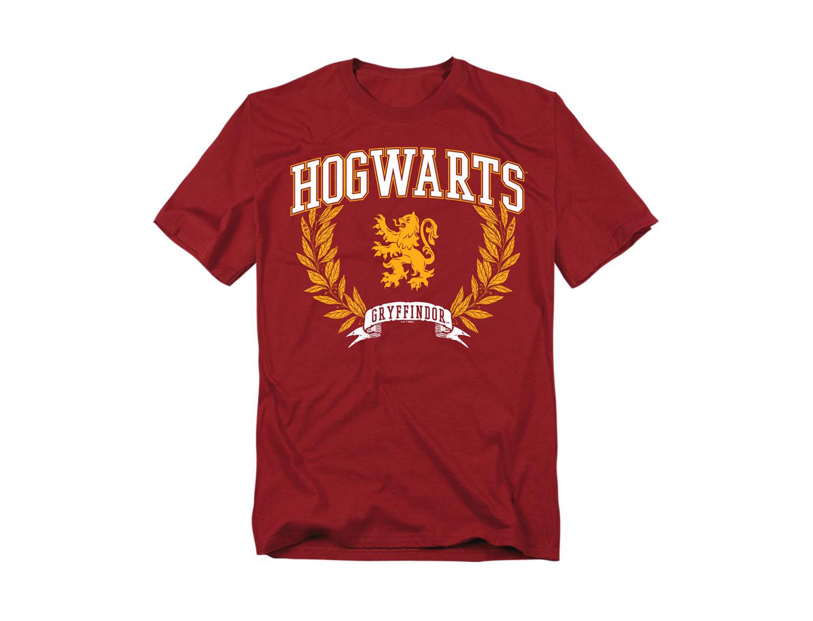 Harry Potter Men's Hogwarts Arched Gryffindor Leaves T Shirt