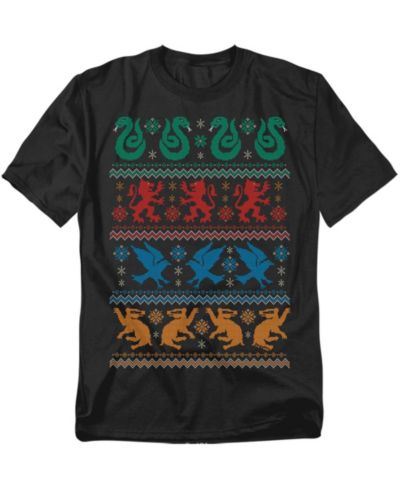Футболка Harry Potter Big & Tall Hogwarts Houses Fair Isle Christmas Sweater T Shirt