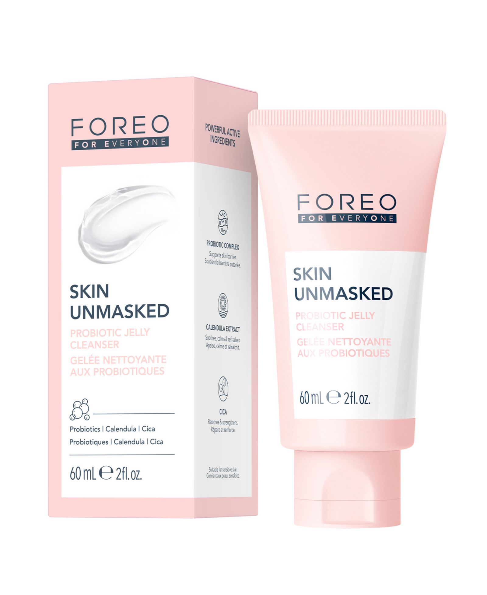 FOREO For EveryOne Skin Unmasked очищающий гель с пробиотиками, 2 oz.