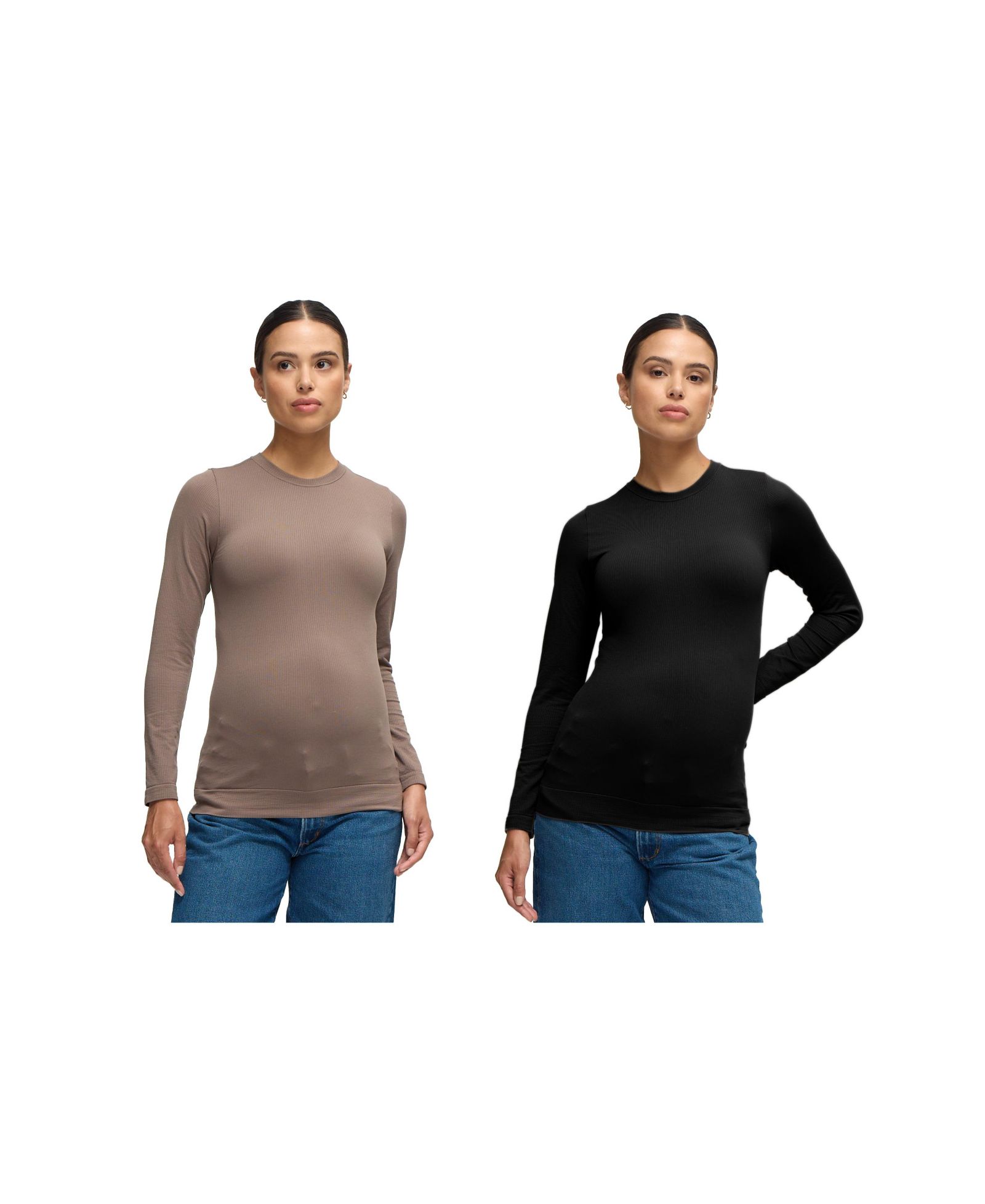 Ingrid + Isabel Maternity Ingrid + Isabel Seamless Rib Long Sleeve Crew Tee pack of 2