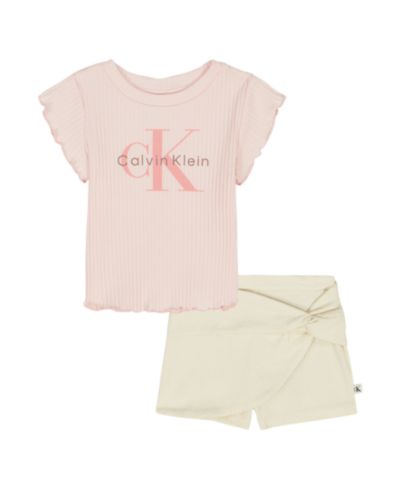 Calvin Klein Детский комплект из футболки с логотипом и шорт, 2 предмета