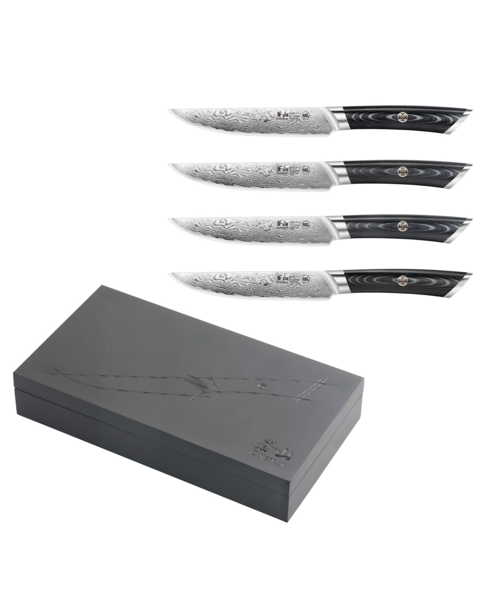 Cangshan Kuro Series Steel 4-Pc. Steak Knife Set