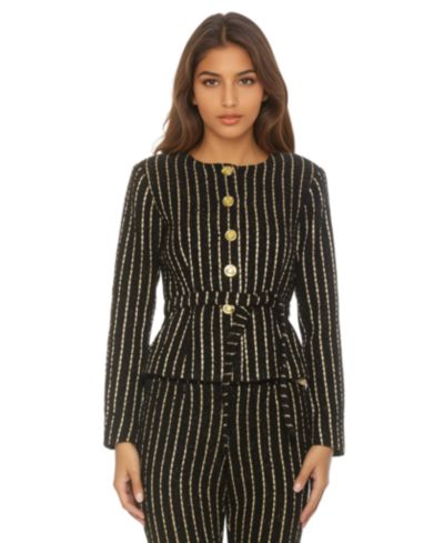 Женский джемпер-жакет Alexia Admor Women's Arjun Tweed Long Sleeve Scoop Neck
