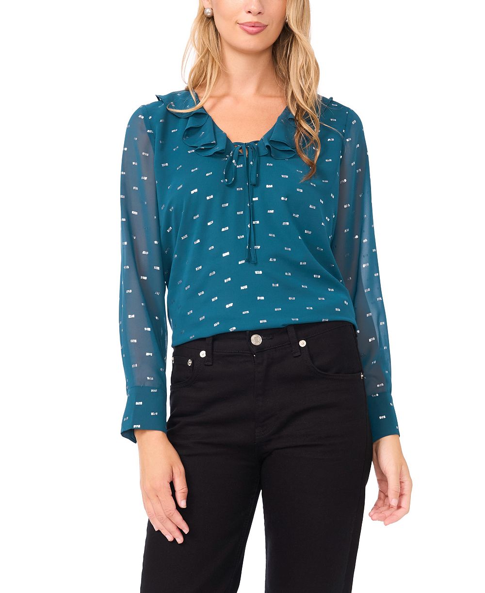 Vince Camuto Women's Long-Sleeve V-Neck Top