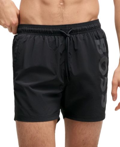 BOSS by Hugo Boss Men's Vertical Logo Print Swim Shorts