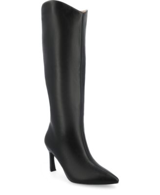 Journee Collection Women's Rehela Wide Calf Pointed Toe Knee High Dress Boots