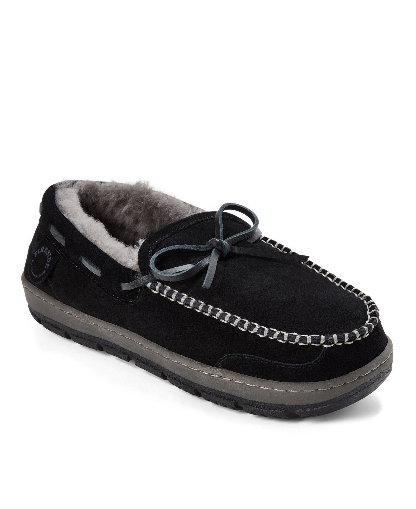 Dearfoams Men's Forster Genuine Shearling Moccasin