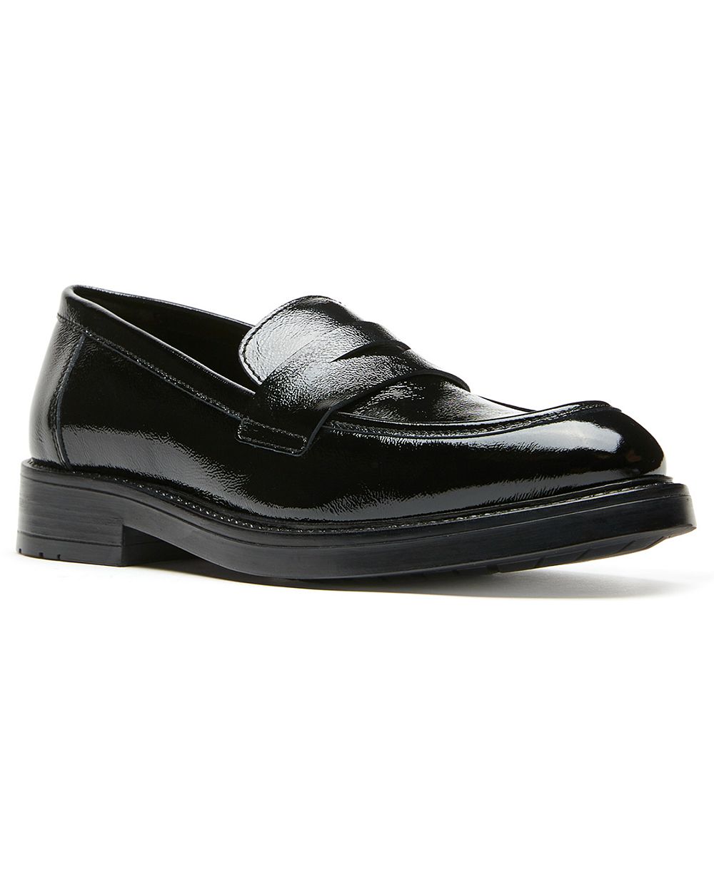 La Canadienne Women's Wells City Dry Crinkle Patent Penny Slip-On Loafers