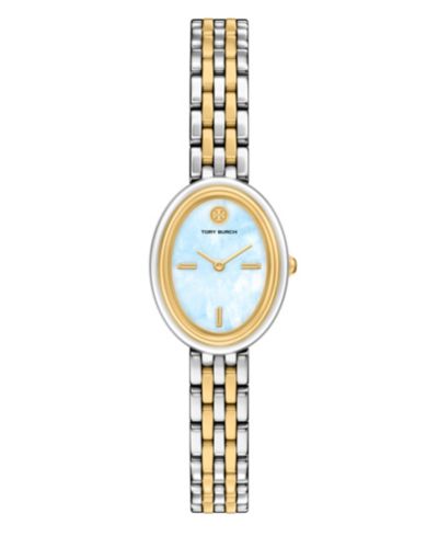 Tory Burch Женские часы The Oval Quartz двухцветные из нержавеющей стали, 22mm