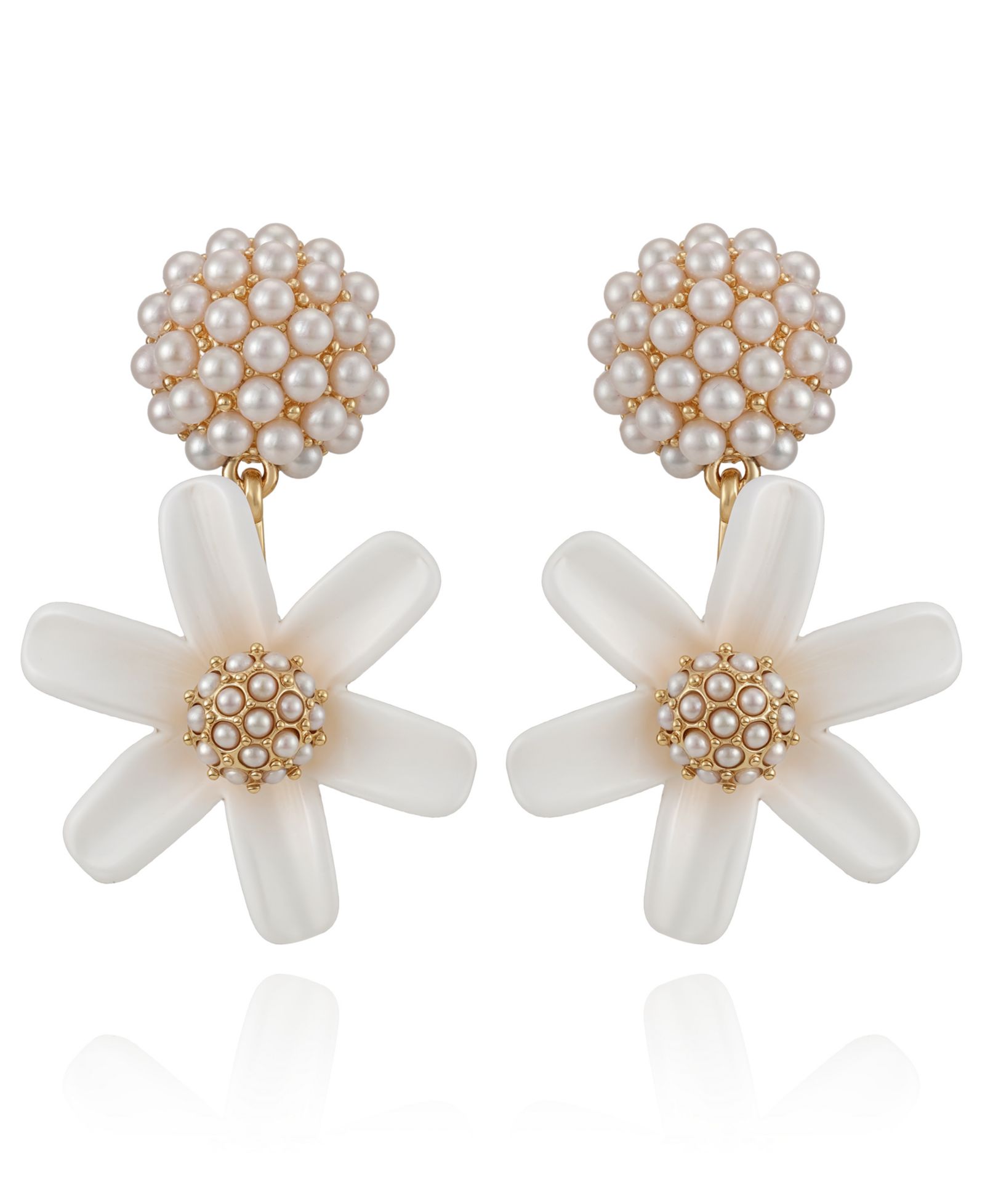GUESS Daisy Imitation Pearl Drop Earrings