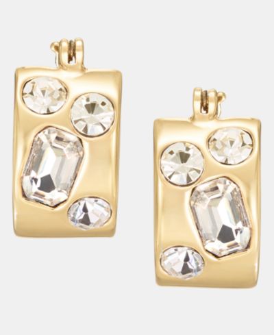 KARL LAGERFELD PARIS Small Crystal Hoop Earrings, 0.53"