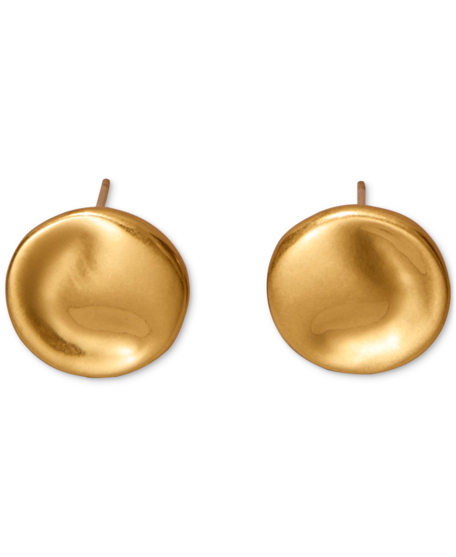 Серьги-гвоздики Donna Karan 24k Gold-Plated Wave Coin