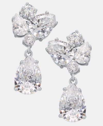 Givenchy Cubic Zirconia Cluster Drop Earrings